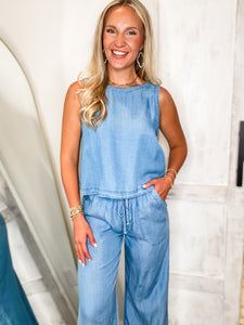 It’s Time Denim Tank & Lounge Pant Set