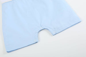 Light Blue Easter Smocked Shortalls