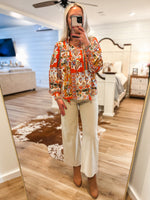 Load image into Gallery viewer, Best Chance Orange Multi Patch Print Blouse
