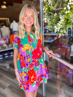 Load image into Gallery viewer, Lovely Styles Kelly Green Floral Dress
