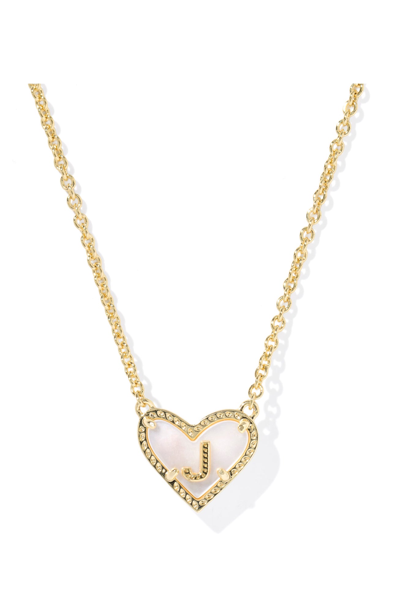 Heart Letter J Gold Short Pendant Necklace