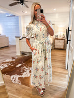 Load image into Gallery viewer, See Me Again Ecru Multi Floral Midi Dress
