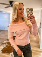 Load image into Gallery viewer, Another Like Me Pink Cold Shoulder Sweater
