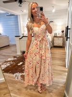 Load image into Gallery viewer, A Little More Peach Multi Floral Midi Dress
