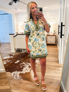At My Best Olive Floral Mini Dress