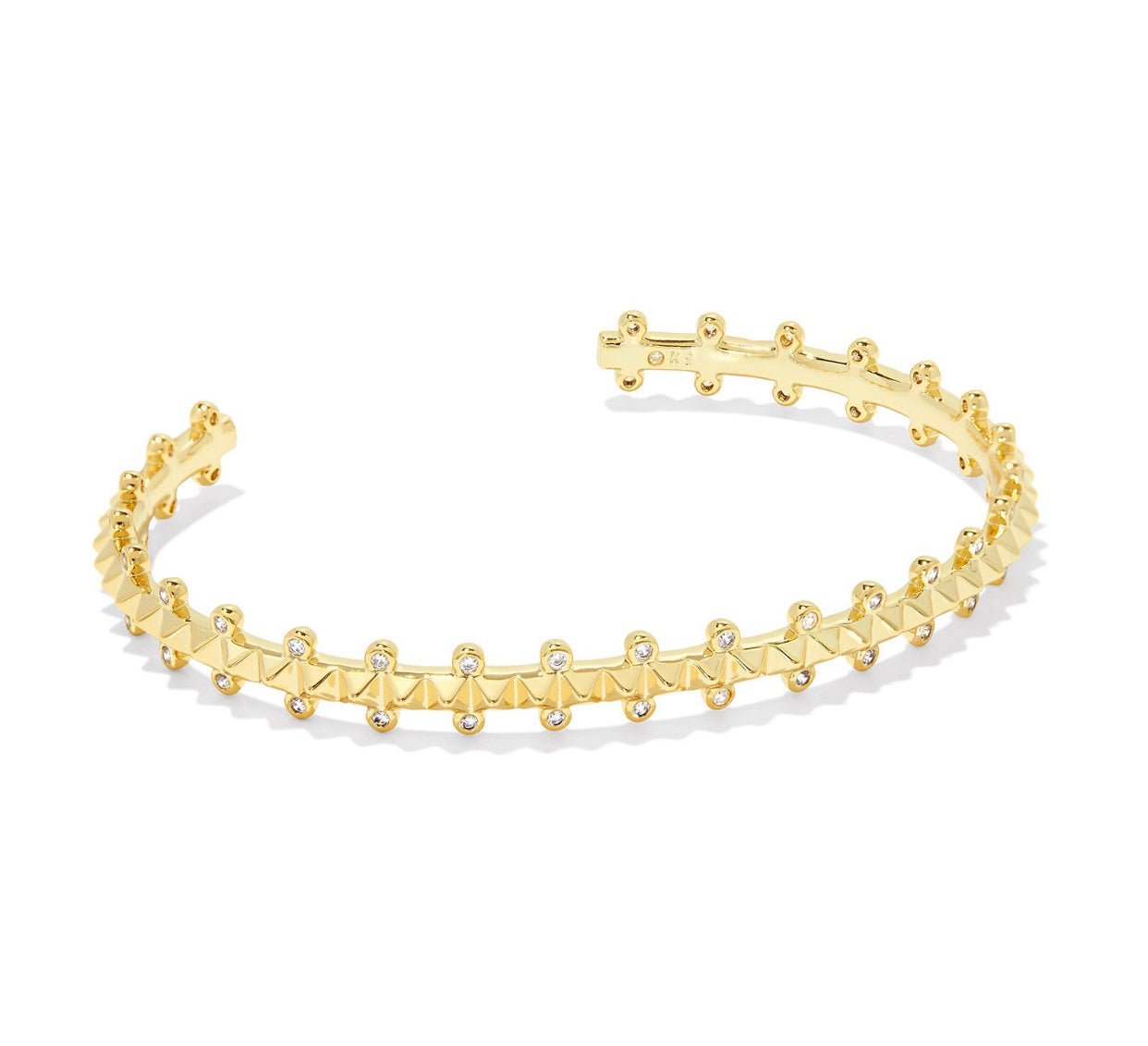 Jada White Crystal Gold Cuff Bracelet