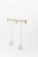 Load image into Gallery viewer, Huggie Charm Earrings - Celine Gold
