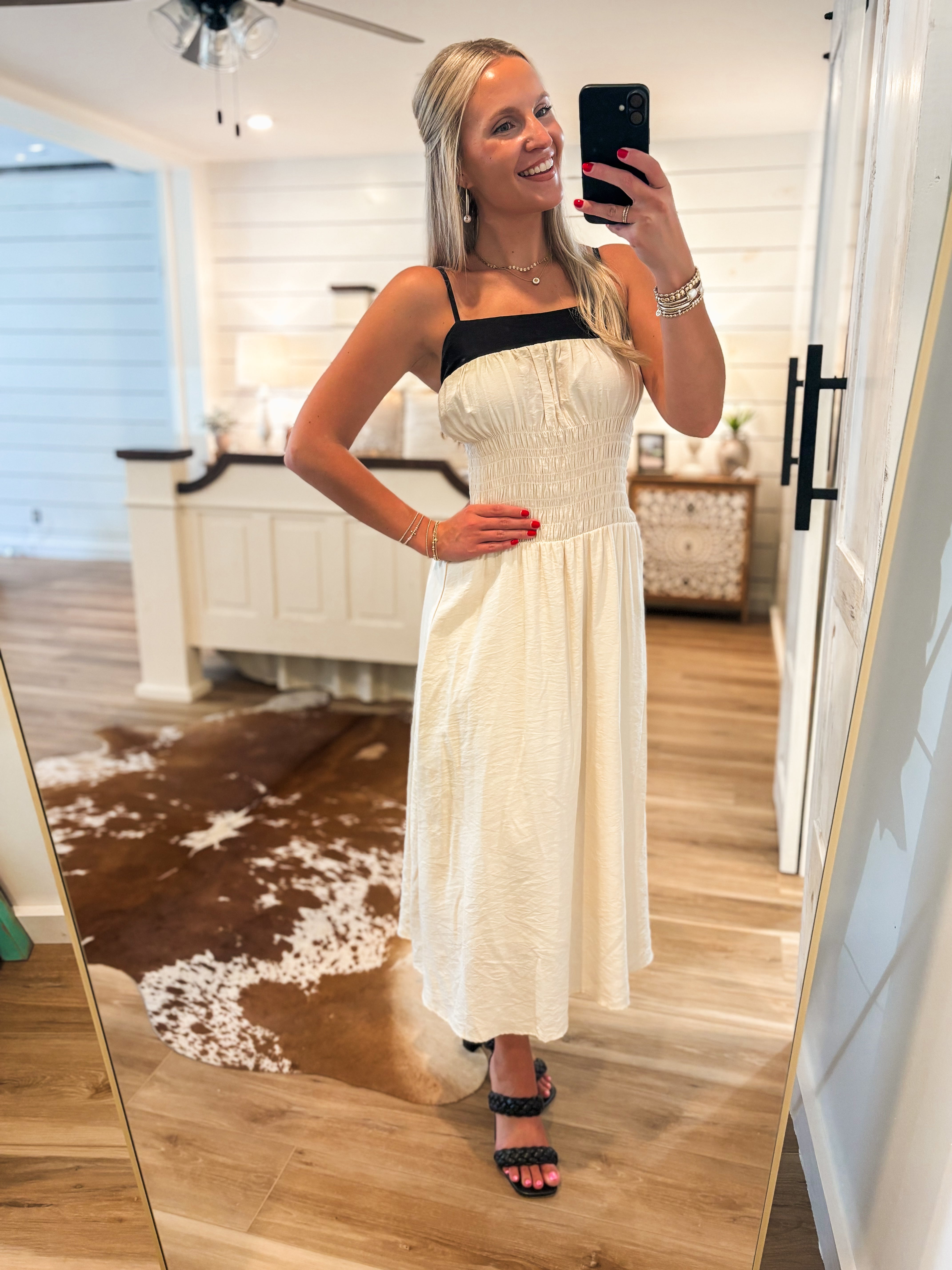 Plans Confirmed Cream Contrast Midi Dress