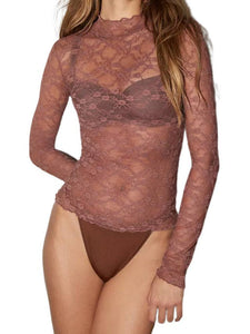 Long Sleeve Lace Base Top