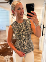 Load image into Gallery viewer, Sweet Regards Leopard Vest Blouse
