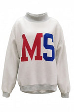 Load image into Gallery viewer, MISSISSIPPI Mock Sweatshirt- Lt Gray/Red
