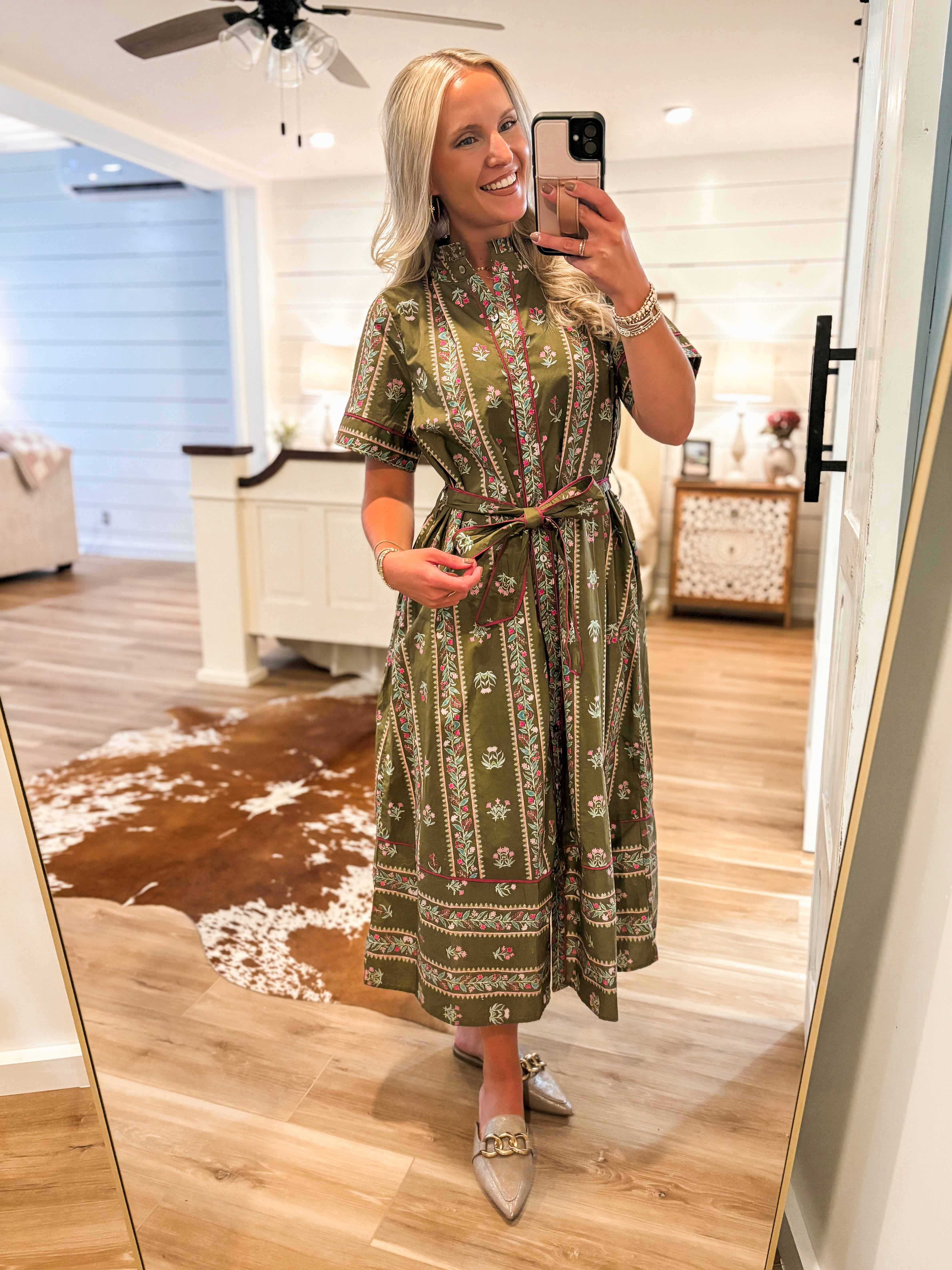 All The Feelings Olive Floral Midi Dress