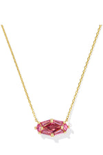 Load image into Gallery viewer, Lindy Rae Elisa Pink Crystal Gold Pendant Necklace
