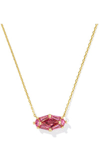 Lindy Rae Elisa Pink Crystal Gold Pendant Necklace