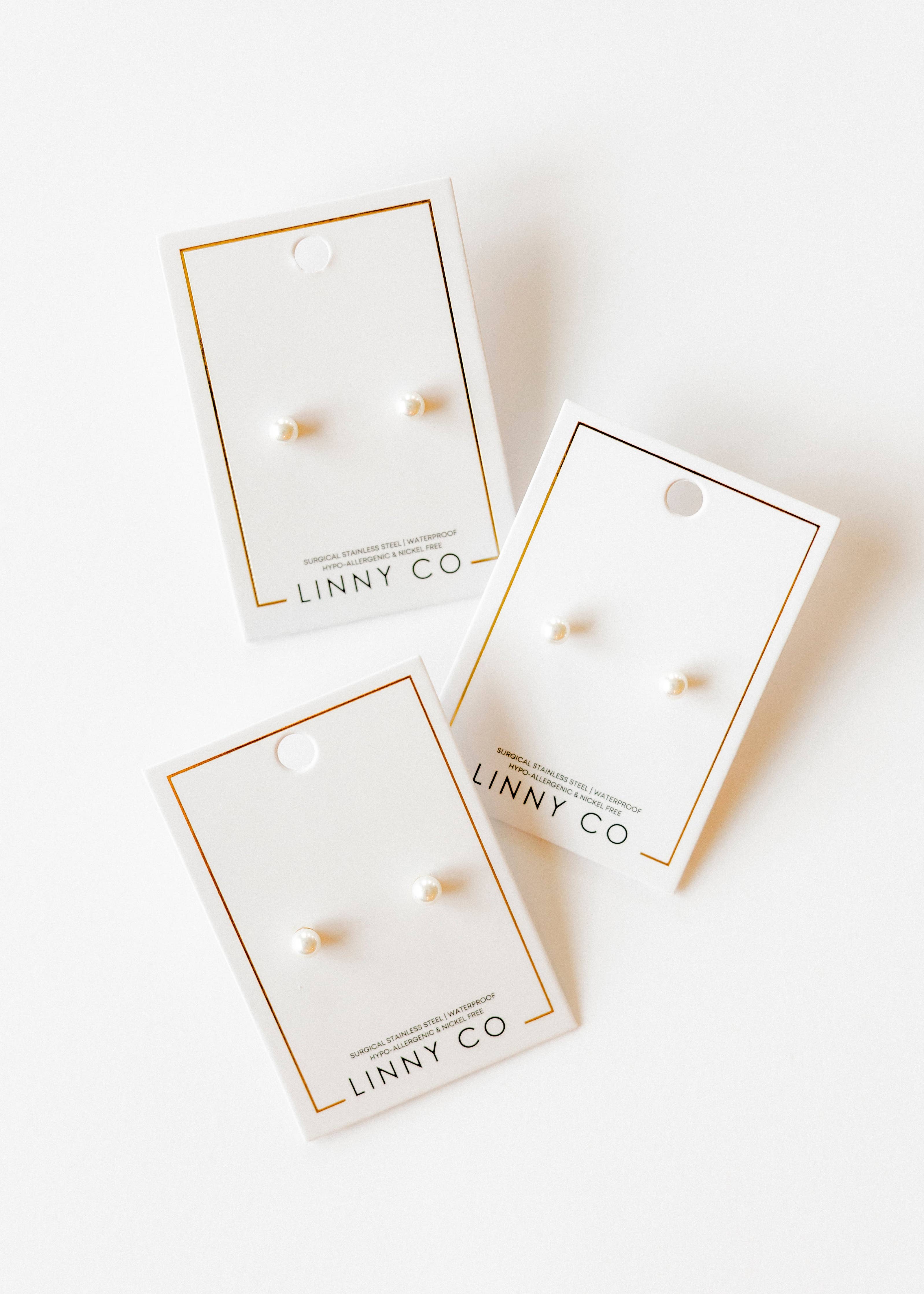 Screwback Stud Earrings - Payton Pearl White 5mm