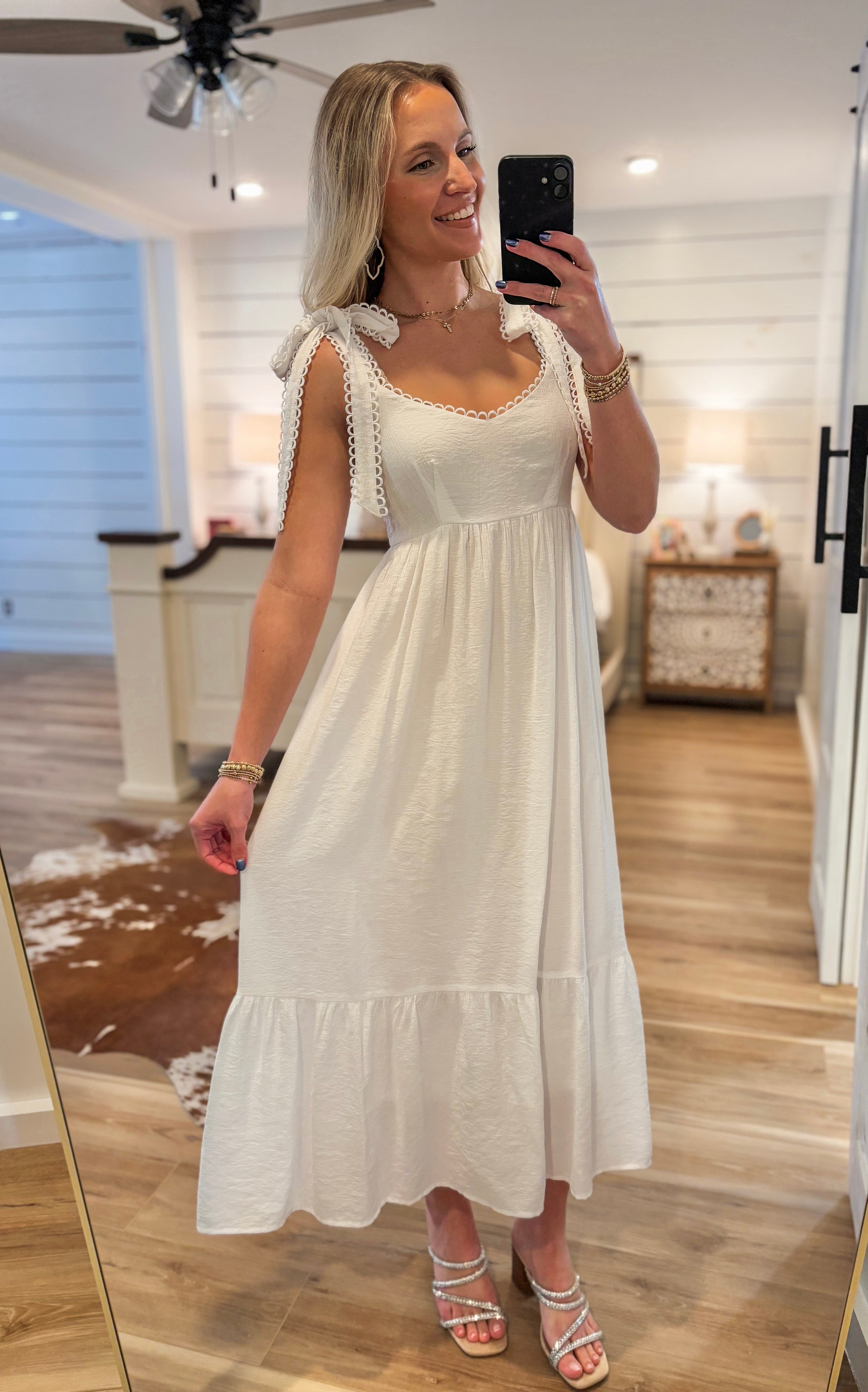 More Than Enough White Babydoll Maxi Dress