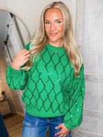 Load image into Gallery viewer, Stars Sparkle Green Sequin Sweater
