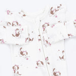 Load image into Gallery viewer, Angel Dear Explorer Puppy Pink 2 Way Ruffle Footie
