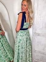Load image into Gallery viewer, Dainty Dreams Green Floral Midi Dress
