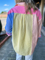 Load image into Gallery viewer, Sun Is Rising Pastel Striped Button Up Blouse
