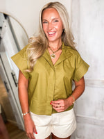 Load image into Gallery viewer, Time Changes Martini Button Down S/S Blouse
