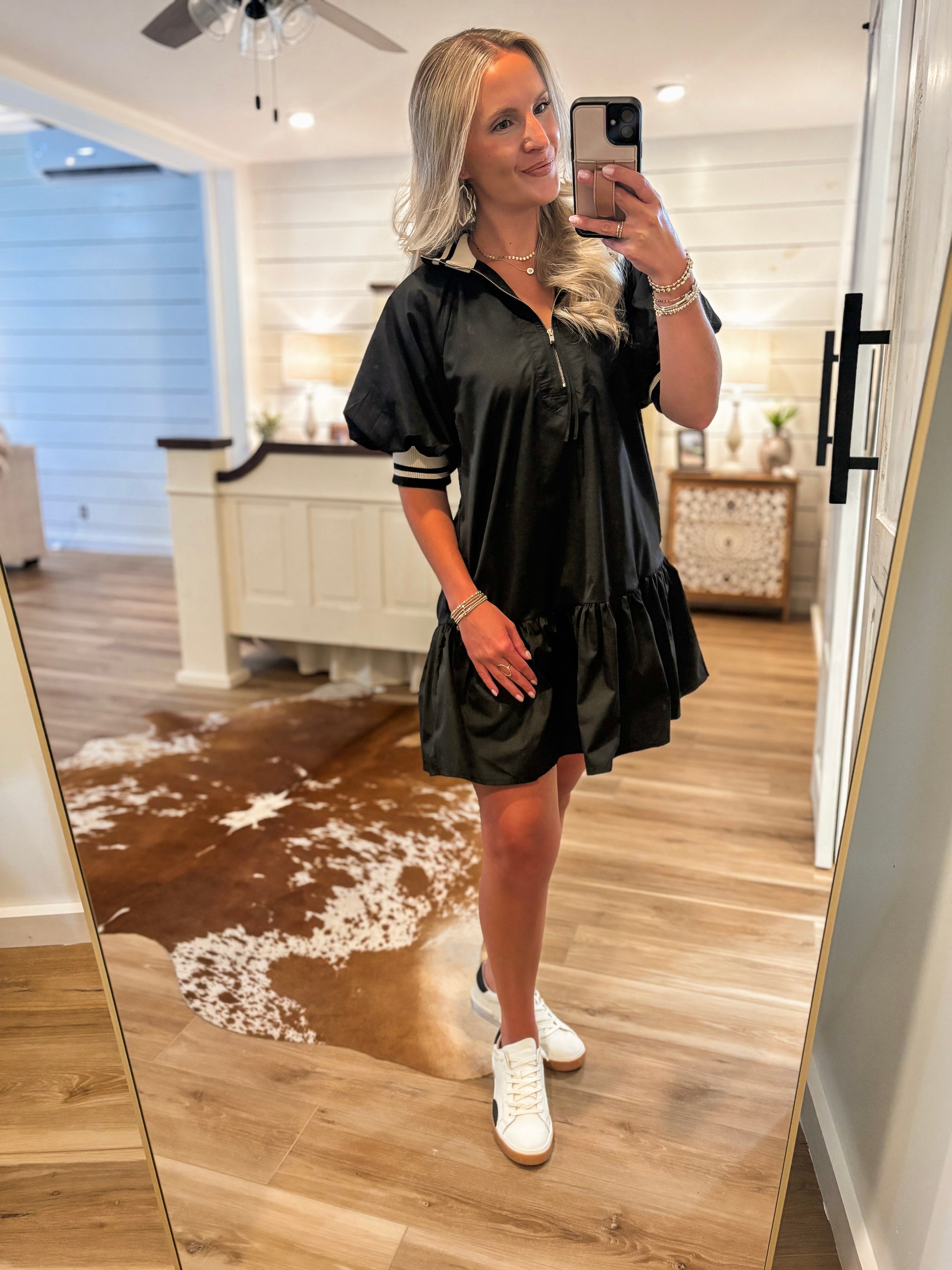 What’s Next Black Contrast Mini Dress