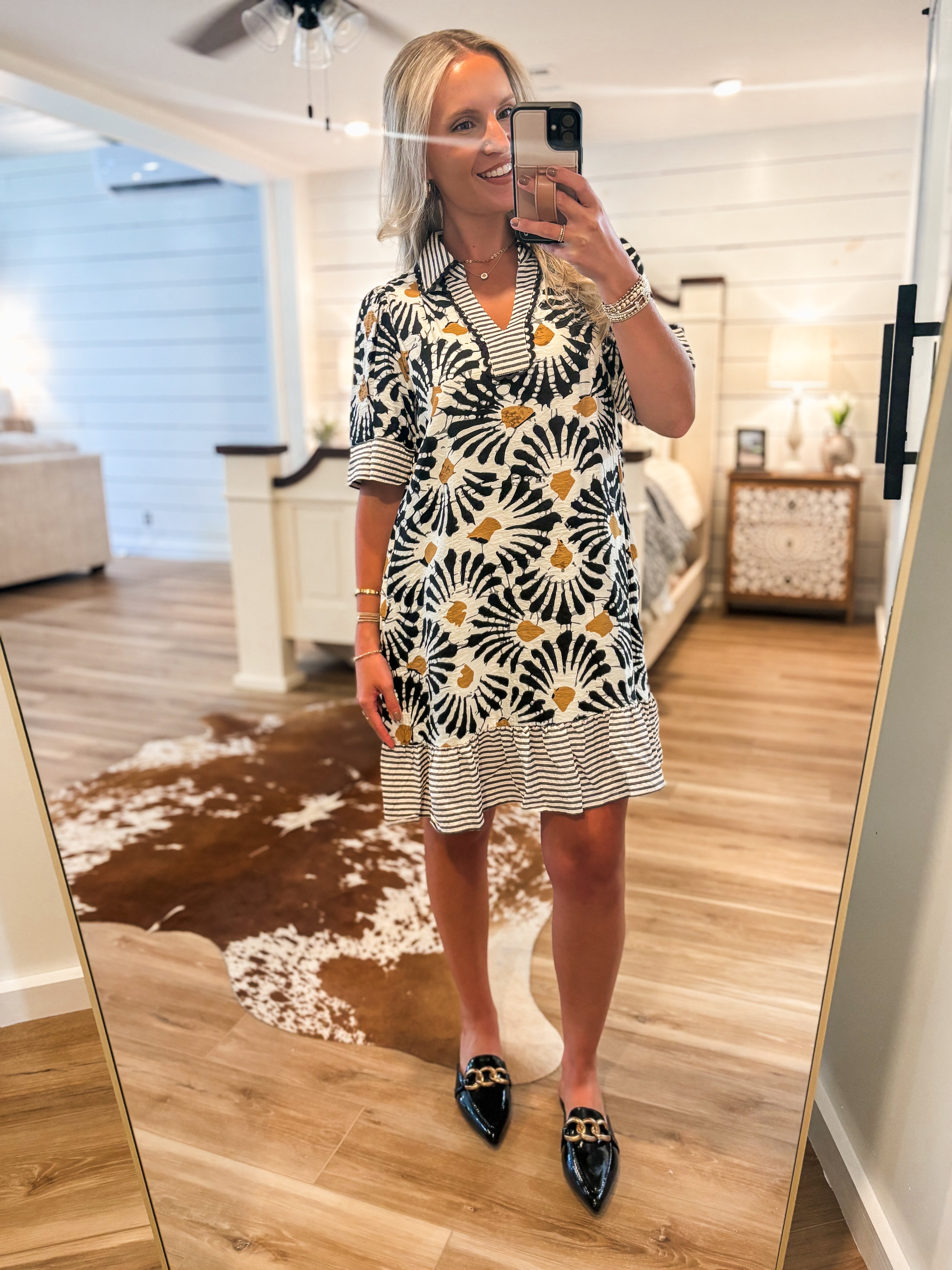 Come To It Black Floral Contrast Mini Dress