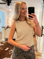 Load image into Gallery viewer, Dream Of Me Taupe Shimmer Knit Tank
