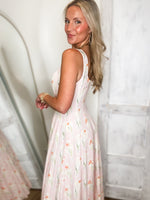 Load image into Gallery viewer, Just Between Us Powder Pink Floral Midi Dress

