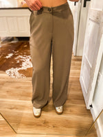 Load image into Gallery viewer, On New Time Mocha Trouser Pants
