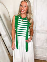 Load image into Gallery viewer, Belong To Green/White Stripe Midi Dress
