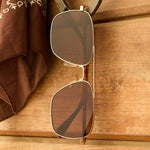 Load image into Gallery viewer, Rip Wheeler - Western Gold Marbled Brown W Bold Brown Polarized DIFF Sunglasses
