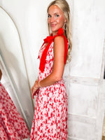 Load image into Gallery viewer, Better Off Red Floral Maxi Dress
