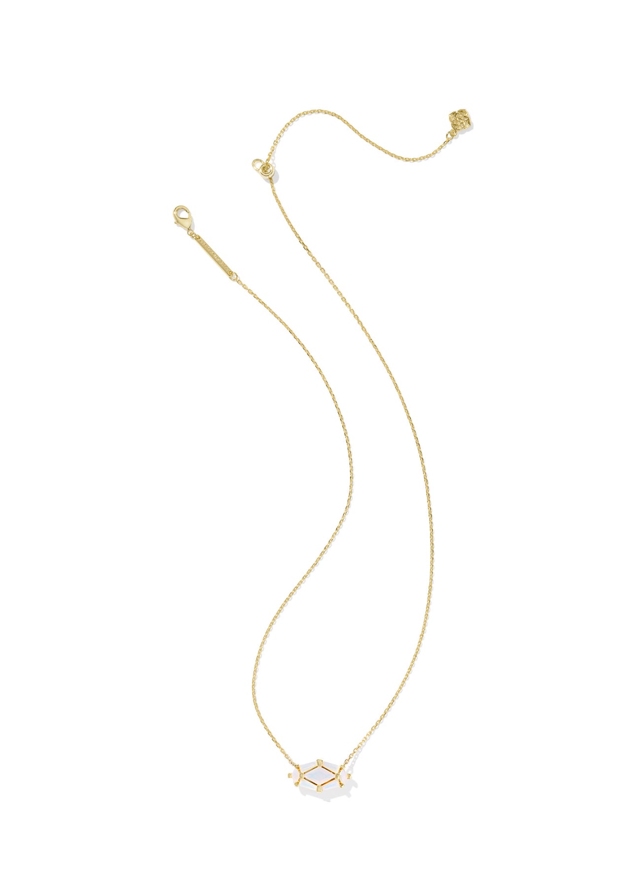 Lindy Rae Elisa White Opalite Crystal Gold Pendant Necklace