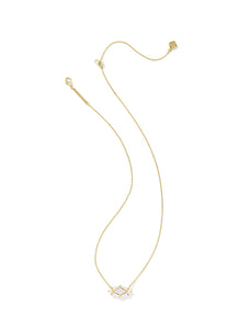 Lindy Rae Elisa White Opalite Crystal Gold Pendant Necklace
