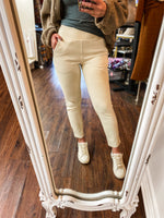Load image into Gallery viewer, On The Go Ivory Ribbed Tapered Pants
