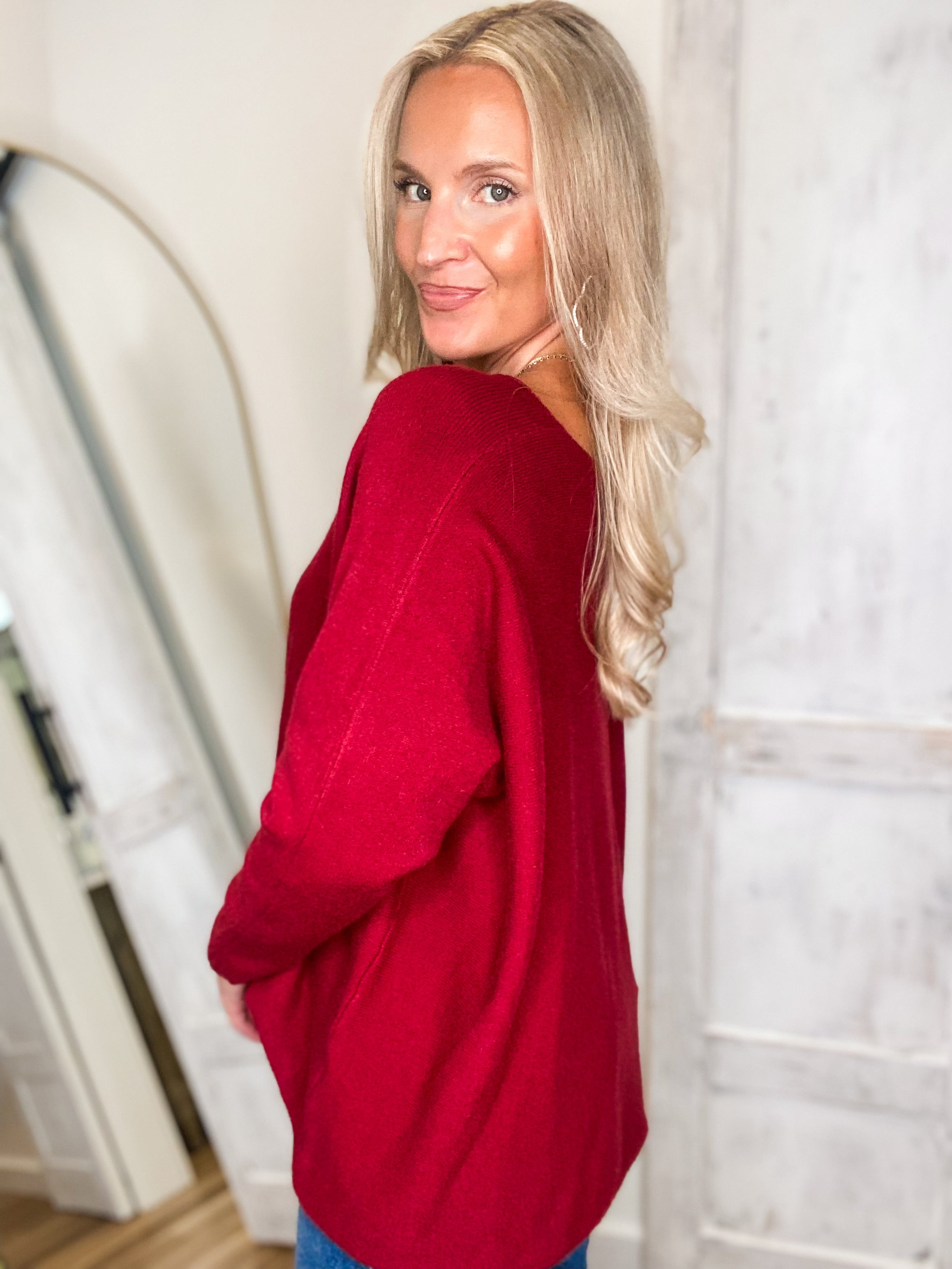 The One Garnet Knit PINCH Sweater