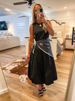 Load image into Gallery viewer, Sweet Style Black Bubble Midi Dress
