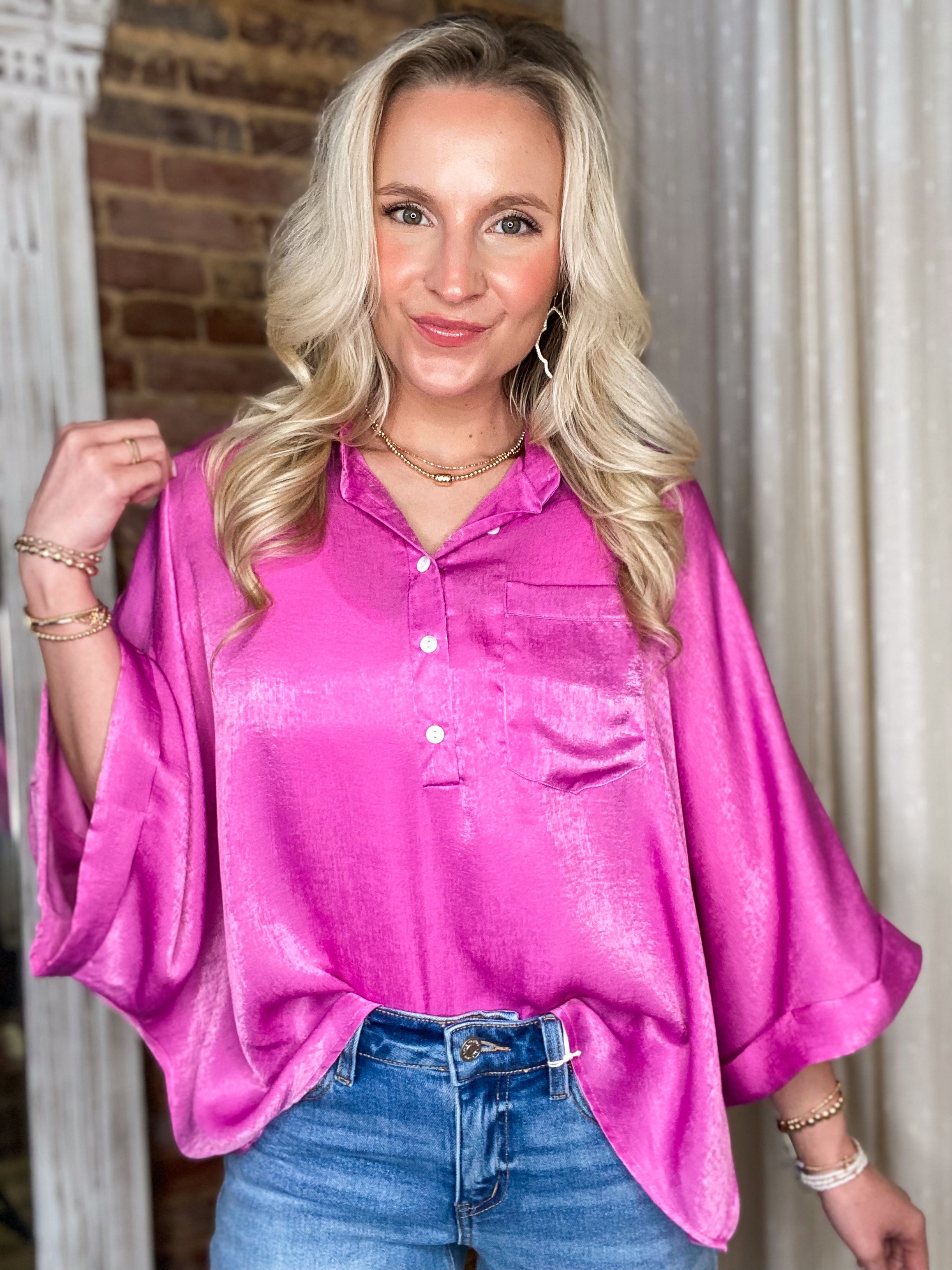 Can't Look Away Orchid Tunic Blouse