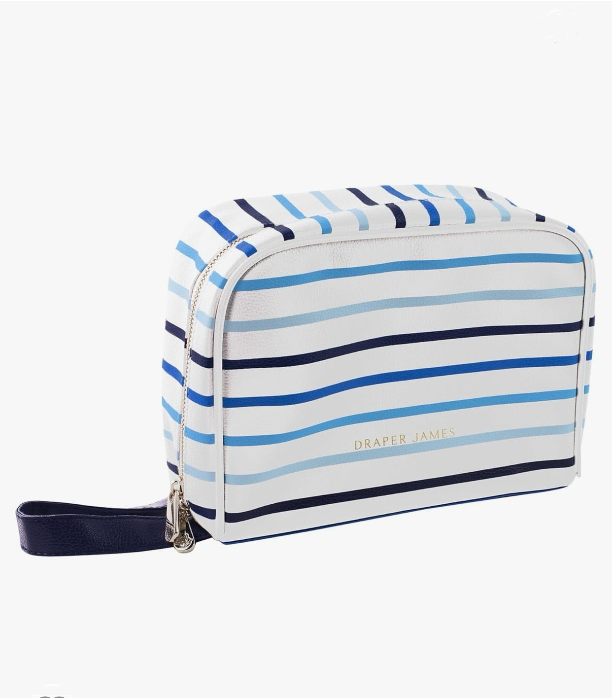 Draper James Blue Stripe Cosmetic Bag