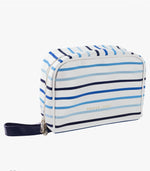 Load image into Gallery viewer, Draper James Blue Stripe Cosmetic Bag
