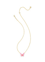 Load image into Gallery viewer, Bianca Pink Mix Butterfly Gold Pendant Necklace
