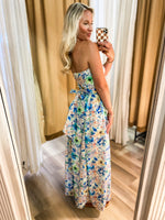 Load image into Gallery viewer, Dance With You Floral Eyelet Strapless Maxi Dress
