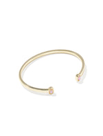 Load image into Gallery viewer, Mini Elton Lt Pink Opal Gold Cuff Bracelet
