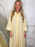 Load image into Gallery viewer, Sweet Sound Lemon Gingham Maxi Dress
