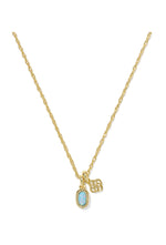 Load image into Gallery viewer, Mini Elisa Dira Blue Opal Gold Pendant Necklace
