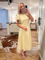 Load image into Gallery viewer, Her Finest Butter Yellow Midi Dress
