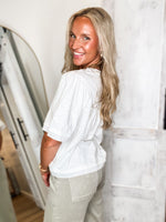 Load image into Gallery viewer, So Sweet White Smocked Tee
