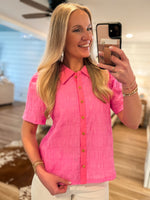 Load image into Gallery viewer, Inner Circle Pastel Pink Button Down Blouse
