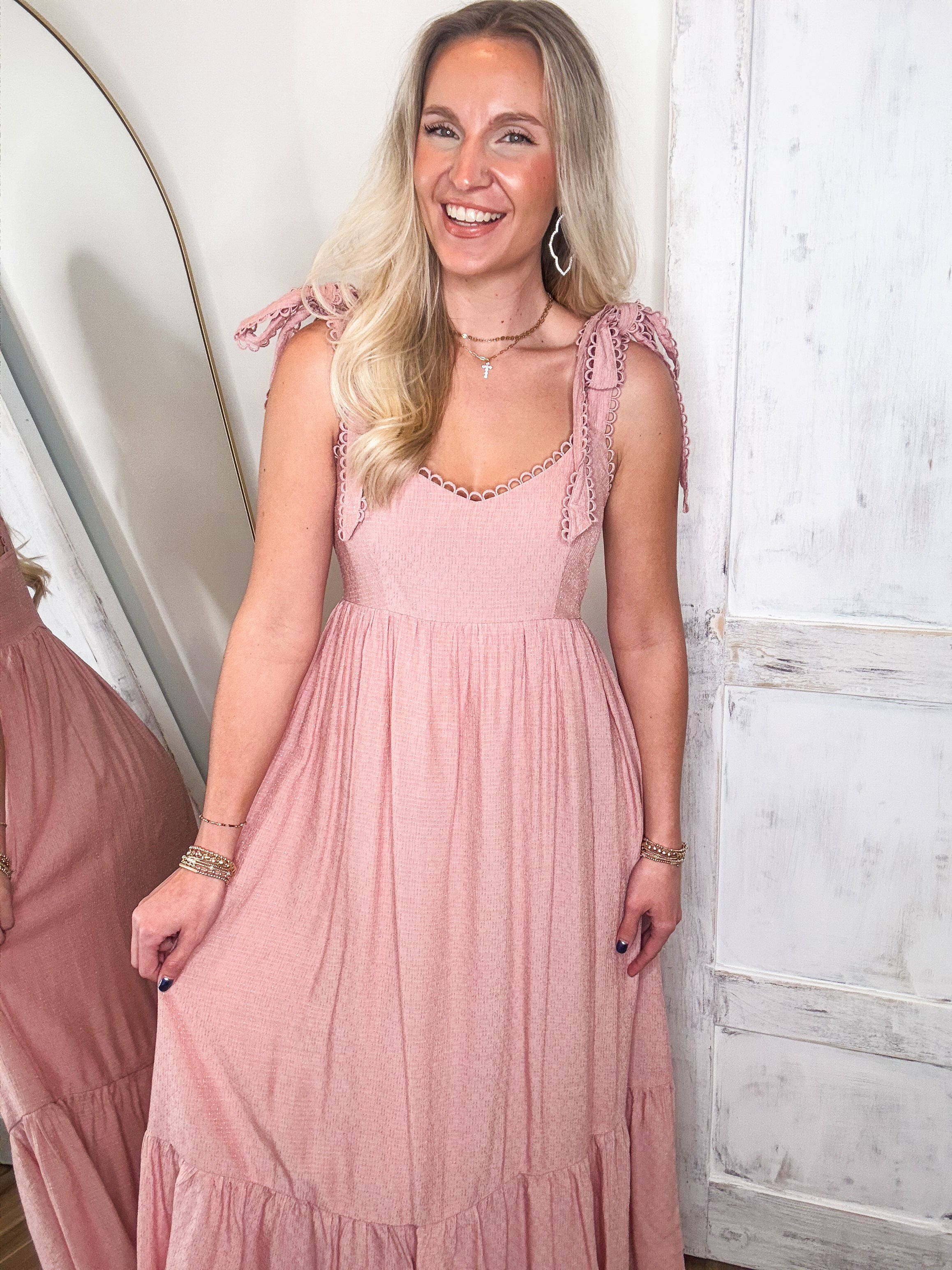 More Than Enough Mauve Babydoll Maxi Dress